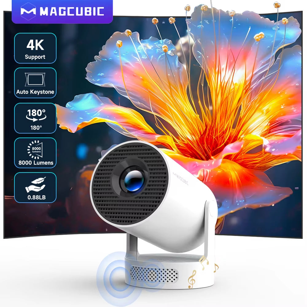 18/10/25Projector Android 11 4K 1280*720P HY300 Pro + Dual Wifi 290ANSI 180°Flexible BT5.0 Cinema Outdoor Portable Projector